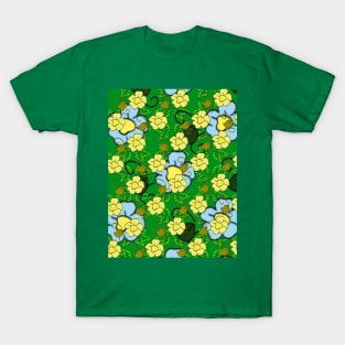 Floral pattern with voronoi and halftone details T-Shirt